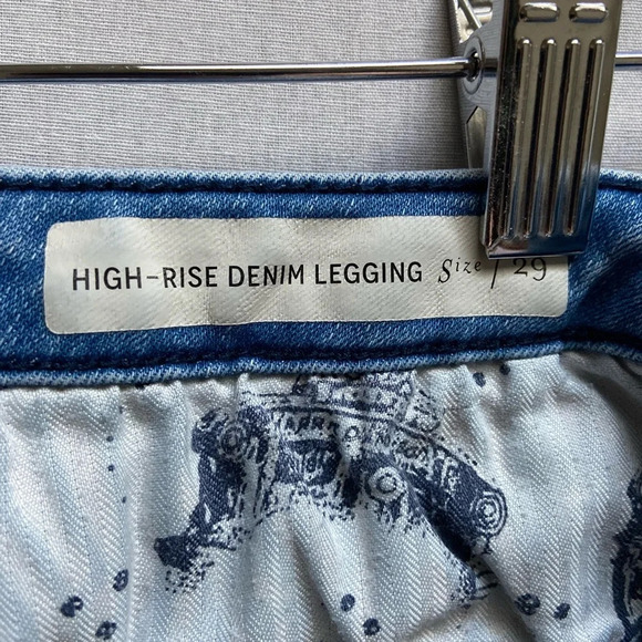Pilcro and the Letterpress Anthropologie high rise denim leggings Sz 29 - Picture 7 of 12